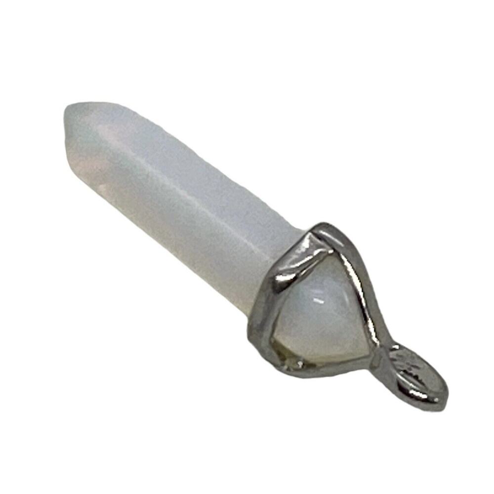 Crystal Quartz 1.75" Pendant Double Terminated Point Hexagonal White Jade Healer - Picture 3 of 13